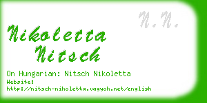nikoletta nitsch business card